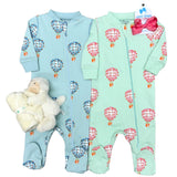 Zipper Footie - Pink Hot Air Balloon Baby Sleepwear Heyward House