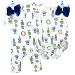 Zipper Footie - Spring Topiaries Baby Sleepwear Heyward House