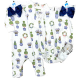Zipper Footie - Spring Topiaries Baby Sleepwear Heyward House