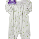 Zoe Floral Hand Smocked Bishop Footie Baby Sleepwear Baby Loren