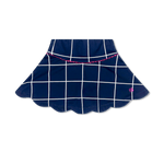 Zoe Scallop Skirt - Willington Windowpane/Power Pink Girls Skirts + Bloomers Set Athleisure