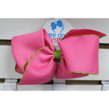 King Moonstitch Basic Bow Kids Hair Accessories Wee Ones Pink with Green  