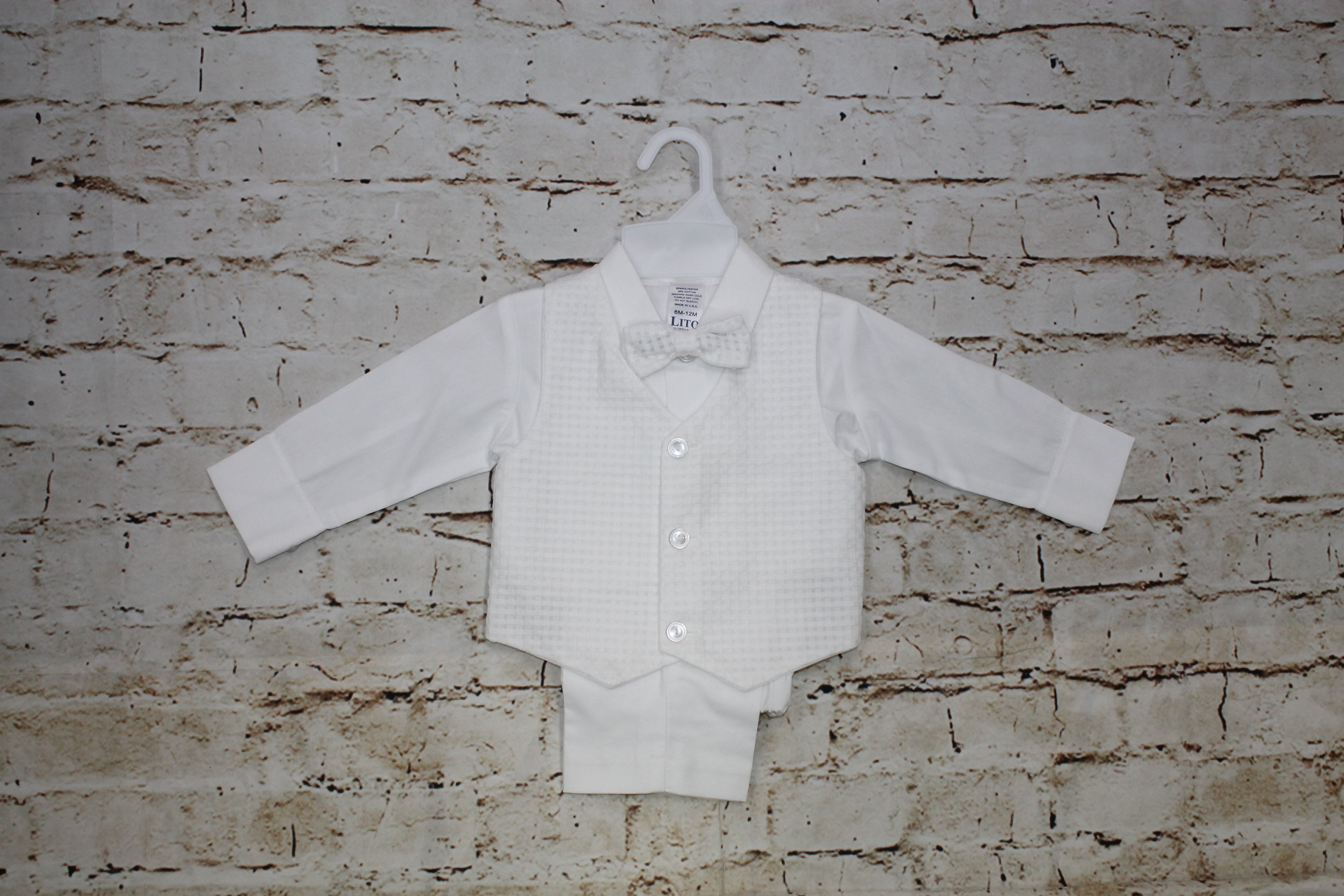 Cotton Weaved Vest with Cotton Pants Girls Occasion Dresses Lito   