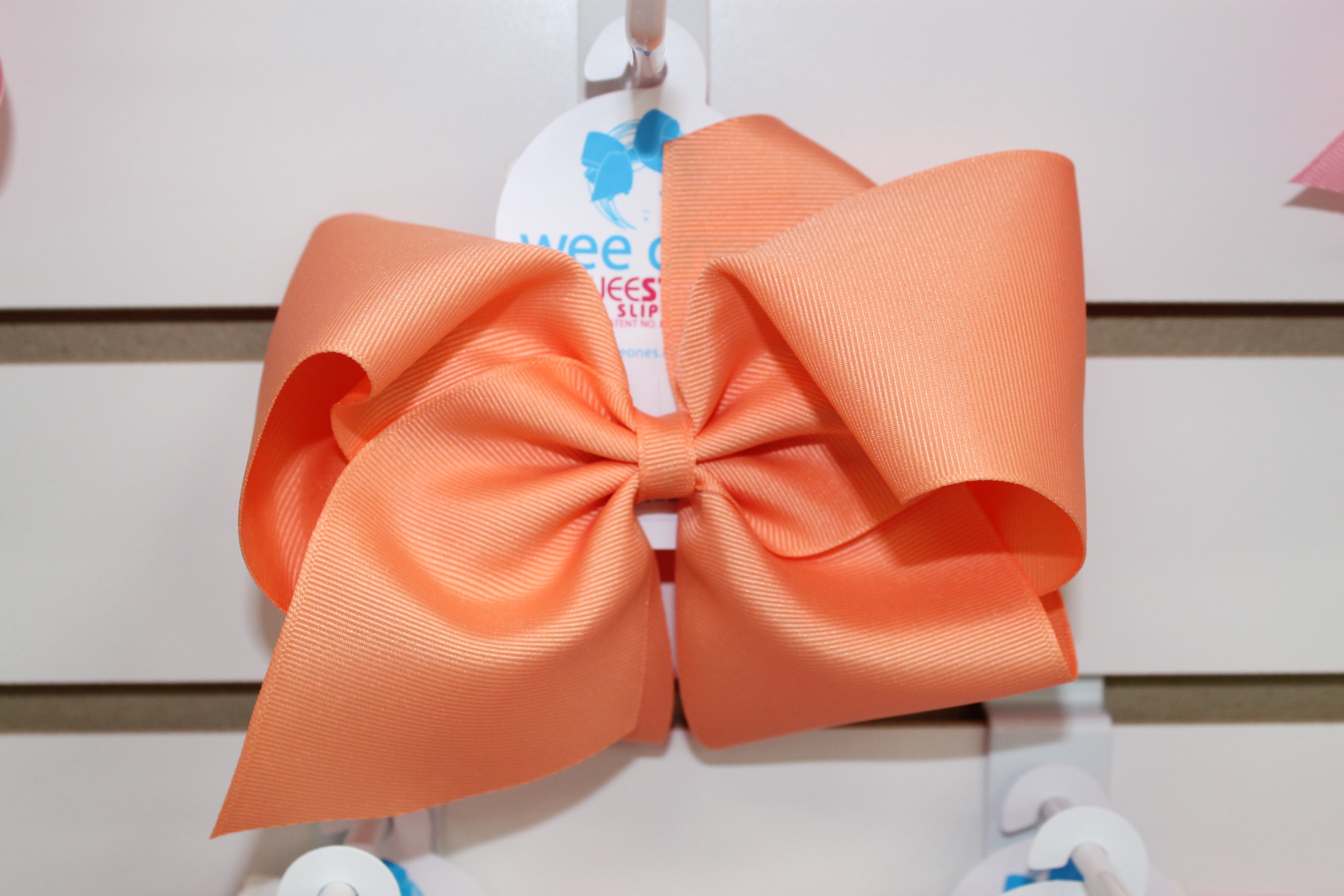Huge Grosgrain Bow Kids Hair Accessories Wee Ones Apricot  