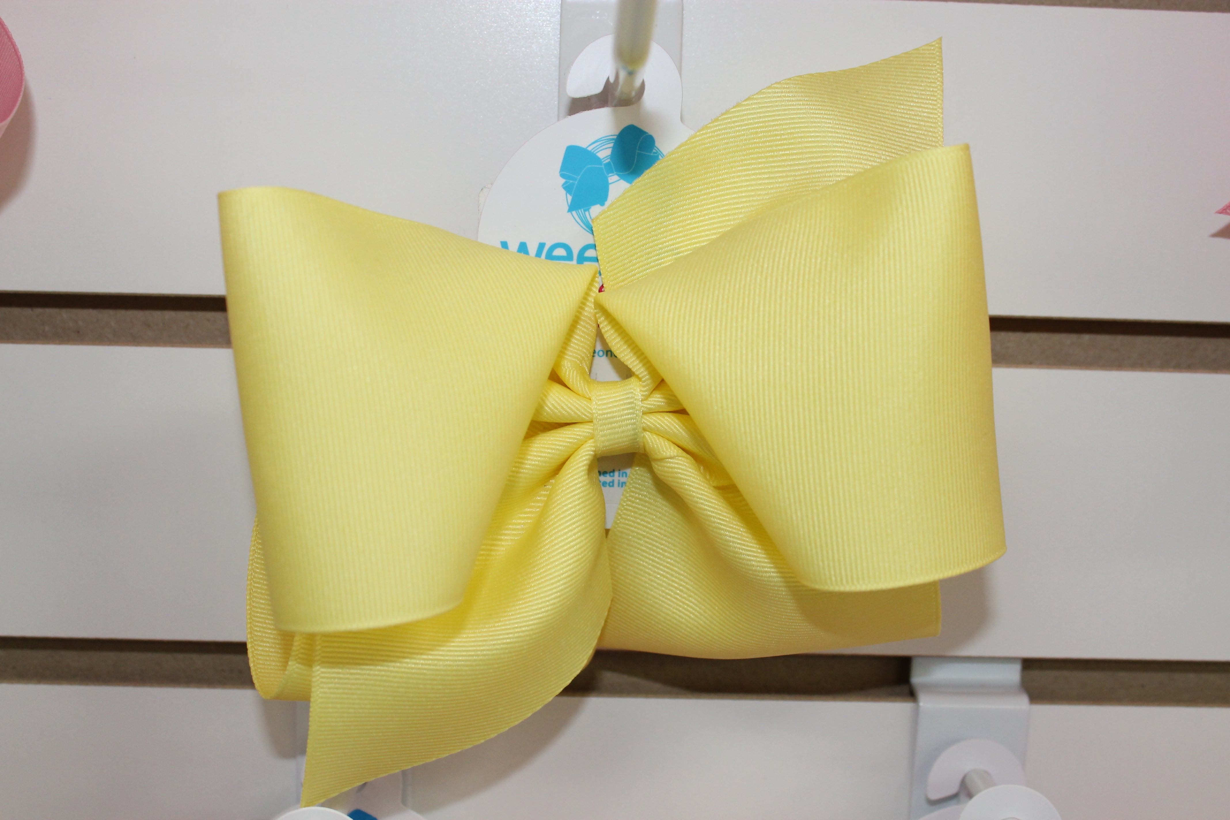 Huge Grosgrain Bow Kids Hair Accessories Wee Ones Light Yellow  