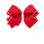 King Moonstitch Bow - Red with White Kids Hair Accessories Wee Ones   