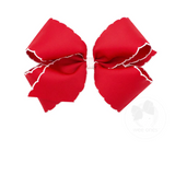 King Moonstitch Bow - Red with White Kids Hair Accessories Wee Ones   