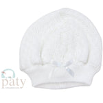 Beanie Cap with Bow Baby Accessories Paty White