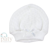 Beanie Cap with Bow Baby Accessories Paty White