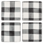 Black & White Gingham Coaster - Single Kitchen + Entertaining Midwest-CBK