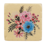 Boho Flower Coaster - Single Kitchen + Entertaining Midwest-CBK Yellow