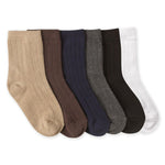 Cotton Rib Crew Sock - Khaki Kids Socks + Tights Jefferies Socks