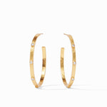 Crescent Stone Hoop Gold Cubic Zirconia - Large Earrings Julie Vos