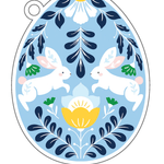 Easter Egg Die Cut Gift Tag Paper Goods WH Hostess