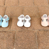 Elodie Scalloped T-Bar Crib Mary Jane - White Girls Shoes L'Amour