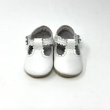 Elodie Scalloped T-Bar Crib Mary Jane - White Girls Shoes L'Amour