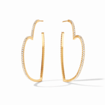 Esme Heart CZ Hoop Gold Cubic Zirconia Large Earrings Julie Vos