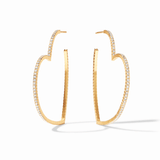 Esme Heart CZ Hoop Gold Cubic Zirconia Large Earrings Julie Vos