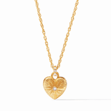 Esme Heart Solitaire Necklace Gold Cubic Zirconia Necklaces Julie Vos