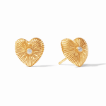 Esme Heart Stud Gold Cubic Zirconia Earrings Julie Vos