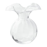 Hibiscus Glass Clear Medium Fluted Vase Home Decor Vietri