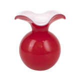 Hibiscus Glass Red Medium Fluted Vase Home Decor Vietri
