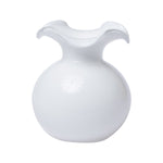 Hibiscus Glass White Small Fluted Vase Home Decor Vietri