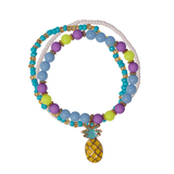 Hot Tropics 3 pc Bracelet Set Kids Jewelry Great Pretenders Pineapple