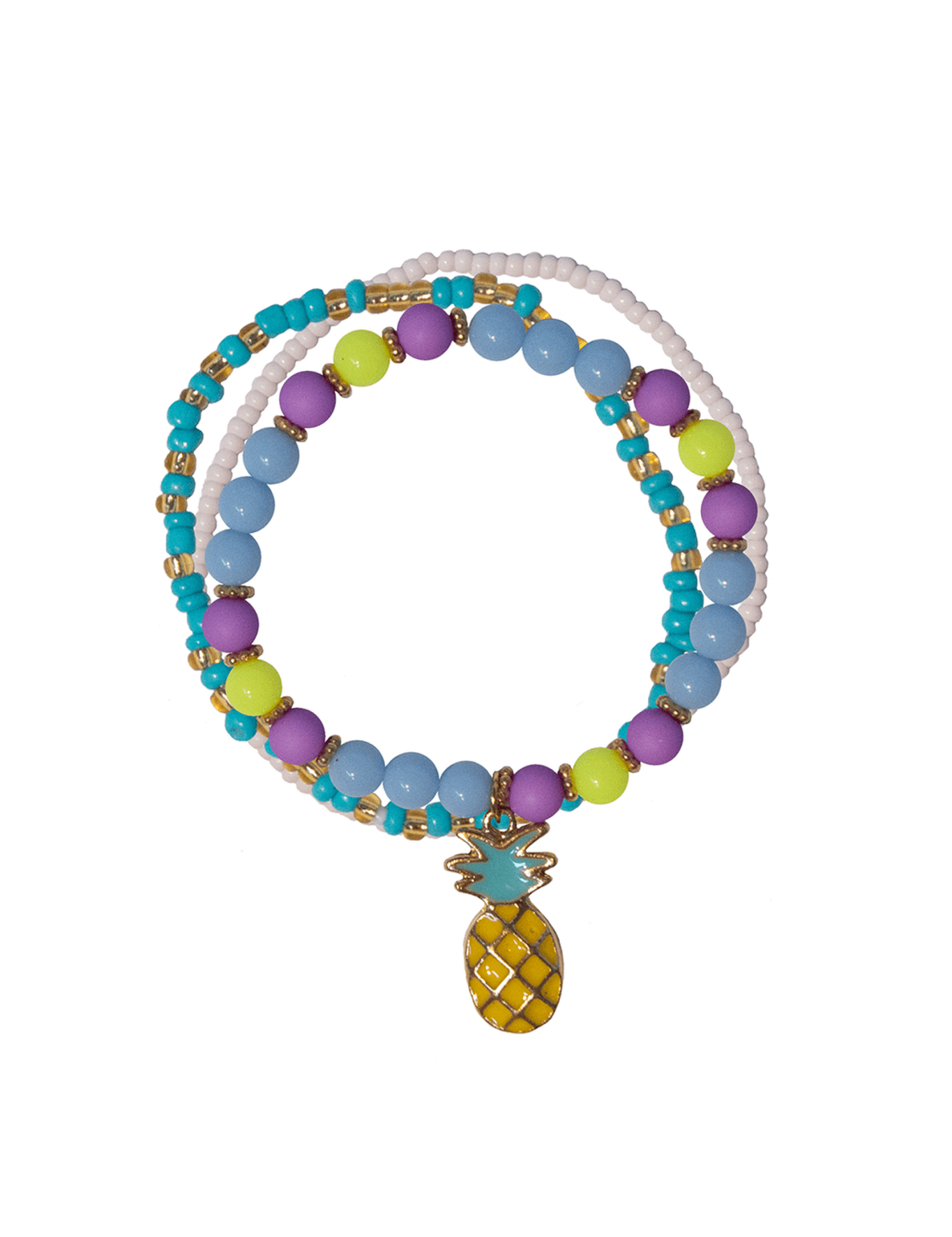 Hot Tropics 3 pc Bracelet Set Kids Jewelry Great Pretenders Pineapple