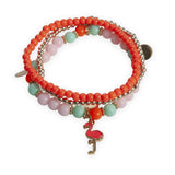 Hot Tropics 3 pc Bracelet Set Kids Jewelry Great Pretenders Flamingo
