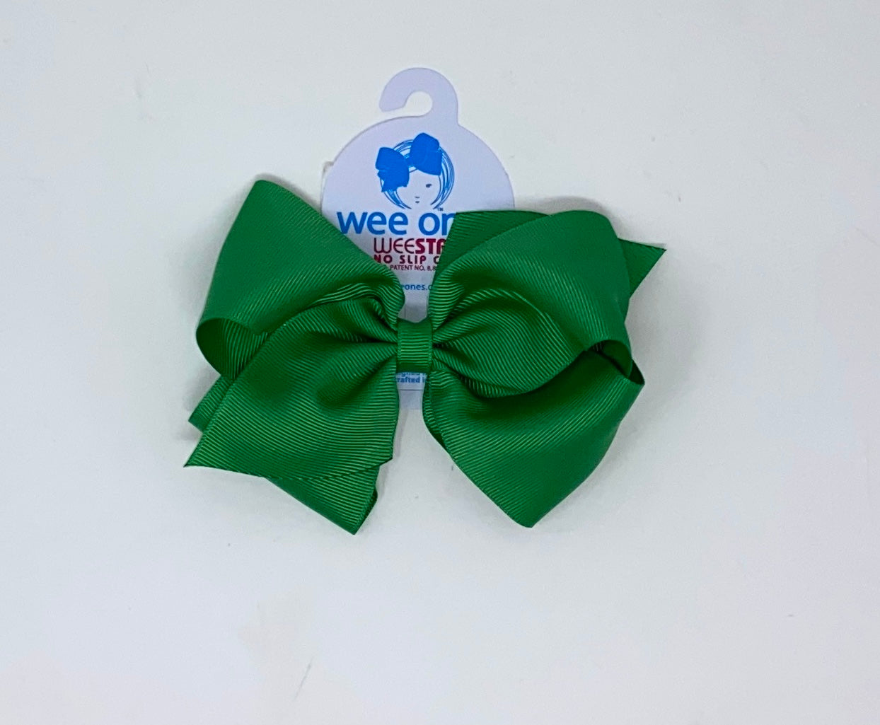 Mini King Grosgrain Bow - Fern Green Kids Hair Accessories Wee Ones   