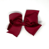 King Monotone Moonstitch Grosgrain Bow - Cranberry Kids Hair Accessories Wee Ones