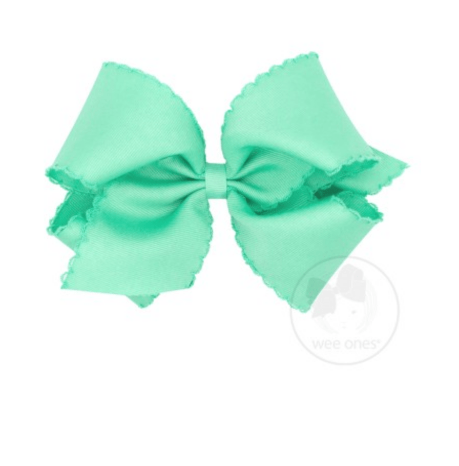 King Monotone Moonstitch Grosgrain Bow - Lucite Kids Hair Accessories Wee Ones