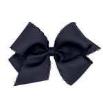 King Monotone Moonstitch Grosgrain Bow - Navy Kids Hair Accessories Wee Ones