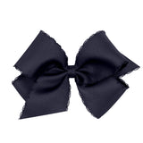 King Monotone Moonstitch Grosgrain Bow - Navy Kids Hair Accessories Wee Ones