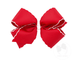 King Moonstitch Bow - Red with White Kids Hair Accessories Wee Ones