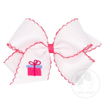 King Moonstitch Bow with Hot Pink Present Kids Hair Accessories Wee Ones