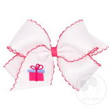 King Moonstitch Bow with Hot Pink Present Kids Hair Accessories Wee Ones