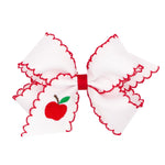 King Moonstitch Embroidered Harvest Bows - Apple Kids Hair Accessories Wee Ones