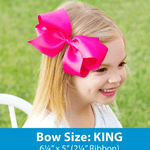 King Moonstitch Grosgrain Bow - Red with Green Kids Hair Accessories Wee Ones