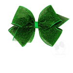 King Party Glitter Grosgrain Bow - Green Kids Hair Accessories Wee Ones