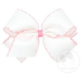King Moonstitch Basic Bow Kids Hair Accessories Wee Ones White with Light Pink  