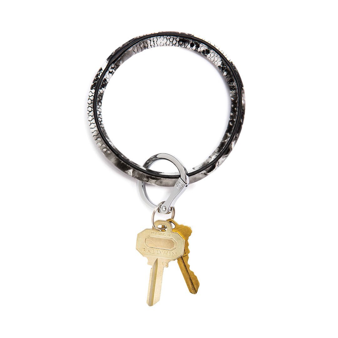 Leather O-Ring Key Rings O-Venture Tuxedo Snakeskin