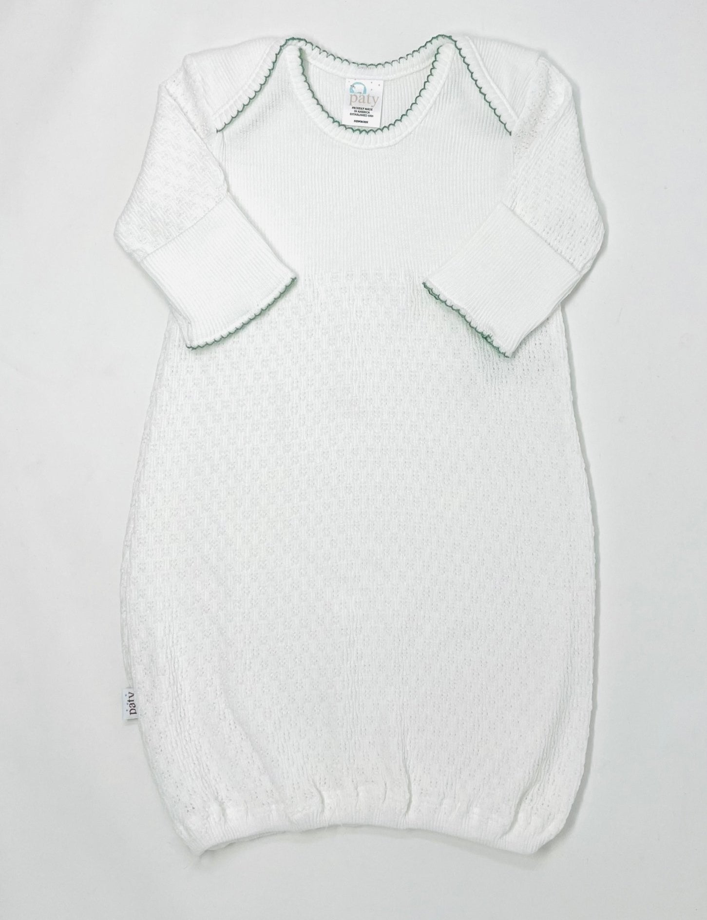 Long Sleeve Lap Shoulder Gown Baby Sleepwear Paty Sage Green