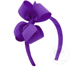 Medium Classic Grosgrain Bow on Headband - Delphinium Kids Hair Accessories Wee Ones