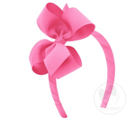 Medium Classic Grosgrain Bow on Headband - Hot Pink Kids Hair Accessories Wee Ones