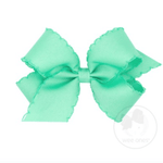 Medium Monotone Moonstitch Grosgrain Bow - Lucite Kids Hair Accessories Wee Ones