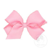 Medium Monotone Moonstitch Grosgrain Bow - Pearl Pink Kids Hair Accessories Wee Ones