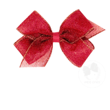 Medium Party Glitter Grosgrain Bow - Red Kids Hair Accessories Wee Ones