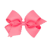 Medium Scalloped Edge Grosgrain Bow - Coral Kids Hair Accessories Wee Ones